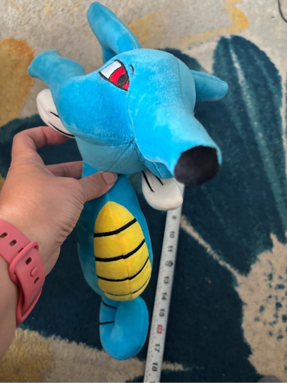 Pokemon Horsea Plush Toy - Blue and Yellow Soft Figure